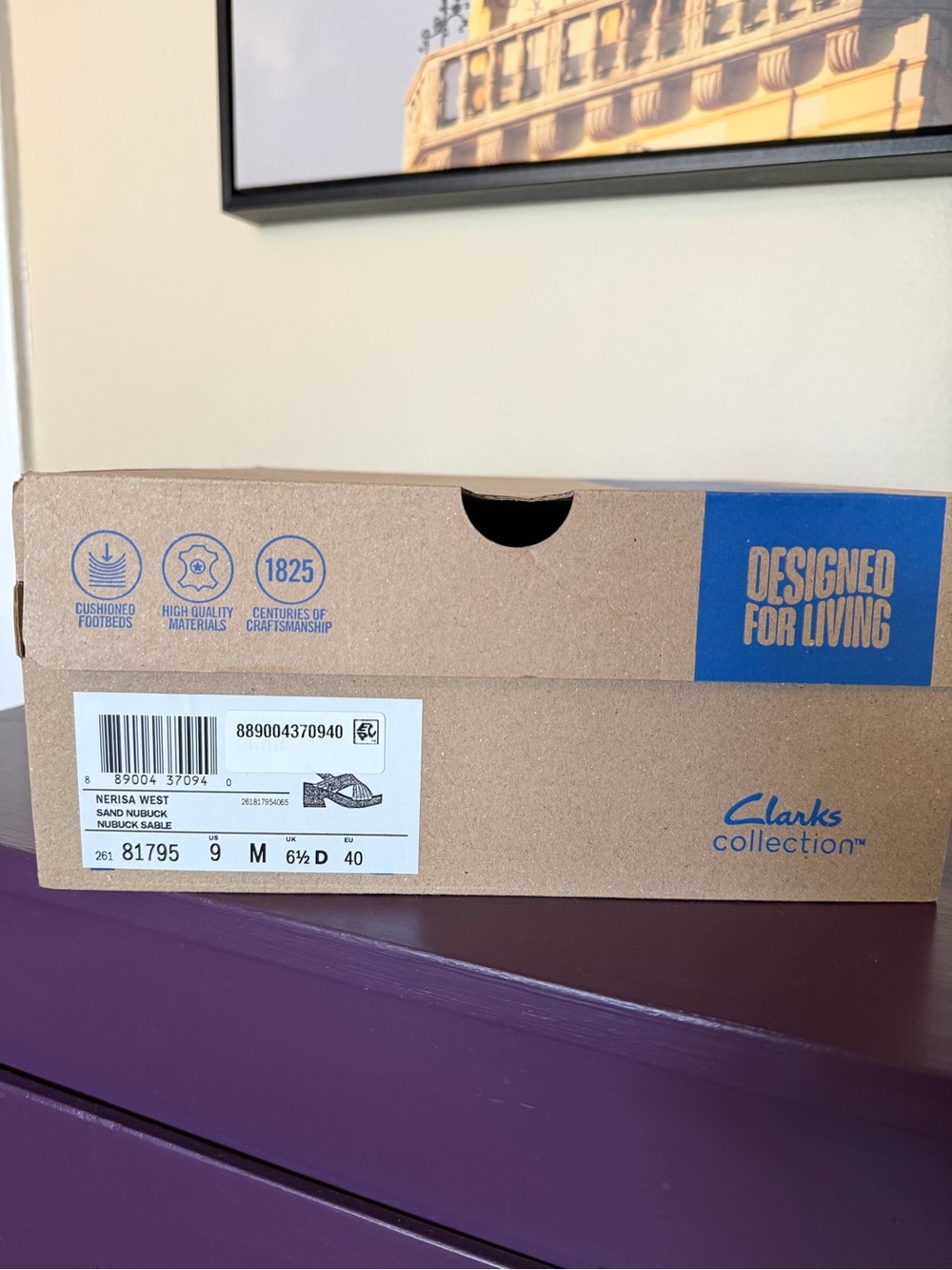 Clark’s Nerisa West Sand Nubuck Platform Slingback Sandals Size 9 - Picture 12 of 12
